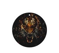 Phayah Ambientador de coche con aroma a lavanda con diseño de tigre feroz, tarjeta de forma redonda, para colgar, tarjeta perfumada, 4 unidades, para coche, armario, cajón, eliminar