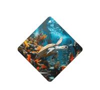 Phayah Ambientador de coche con aroma a lavanda con diseño de tortuga en una esquina rocosa, tarjeta cuadrada para colgar, tarjeta perfumada para colgar, 4 piezas para cajones de armario de