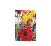 Phayah Ambientador de coche con aroma a lavanda con diseño de tulipán, tarjeta rectangular para colgar, tarjeta perfumada, 4 unidades, para coche, armario, cajón, eliminar