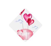 Phayah Ambientador de coche con aroma a lavanda con divertido patrón de cerdito, tarjeta cuadrada para colgar, tarjeta perfumada para colgar, 4 piezas para coche, armario, cajón, eliminar