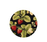 Phayah Ambientador de coche con aroma a lavanda con patrón de cosecha de fresas, tarjeta de forma redonda, para colgar, tarjeta perfumada, 4 piezas para cajones de armario de automóviles