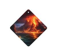 Phayah Ambientador de coche con aroma a lavanda con patrón de erupción de volcán, tarjeta cuadrada para colgar, tarjeta perfumada para colgar, 4 piezas para cajones de armario de automóviles