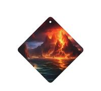 Phayah Ambientador de coche con aroma a lavanda con patrón de erupción de volcán, tarjeta cuadrada para colgar, tarjeta perfumada para colgar, 6 piezas para cajones de armario de automóviles
