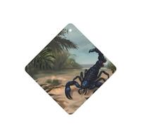Phayah Ambientador de coche con aroma a lavanda con patrón de escorpión azul, tarjeta cuadrada para colgar, tarjeta perfumada para colgar, 4 piezas para cajones de armario de automóviles