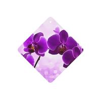 Phayah Ambientador de coche con aroma a lavanda con patrón de flores moradas, tarjeta cuadrada para colgar, tarjeta perfumada para colgar, 4 piezas para coches, armario, cajón, eliminar