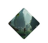 Phayah Ambientador de coche con aroma a lavanda con patrón de pescador de montaña, tarjeta cuadrada para colgar, tarjeta perfumada para colgar, 4 piezas para cajones de armario de automóviles