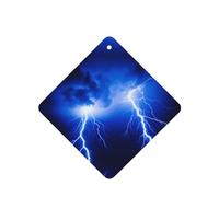 Phayah Ambientador de coche con aroma a lavanda con patrón de tormenta de relámpago, tarjeta cuadrada para colgar, tarjeta perfumada para colgar, 4 piezas para cajones de armario de