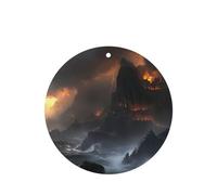 Phayah Ambientador de coche con aroma a lavanda de Castle In The Waves, forma redonda, tarjeta para colgar, tarjeta perfumada, 6 unidades, para cajones de armario de automóviles