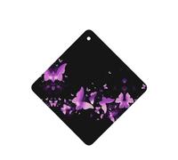 Phayah Ambientador de coche con aroma a lavanda de mariposa morada, tarjeta cuadrada para colgar, tarjeta perfumada para colgar, 4 piezas para coches, armarios, zapatos