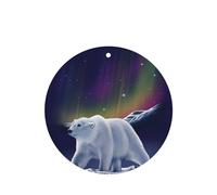 Phayah Ambientador de coche con aroma a lavanda de Northern Lights con diseño de oso polar, tarjeta de forma redonda, para colgar, tarjeta perfumada, 6 piezas para coches, armario, zapatos