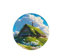 Phayah Ambientador de coche con aroma a lavanda, diseño de cabaña en el bosque, tarjeta con forma redonda, para colgar, 4 unidades, para cajones de armario de automóviles