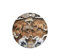 Phayah Ambientador de coche con aroma a lavanda, diseño de elefantes de naturaleza, tarjeta de forma redonda, para colgar, tarjeta perfumada, 4 unidades, para coches, armario, cajón, eliminar