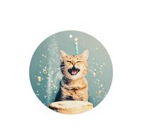Phayah Ambientador de coche con aroma a lavanda, diseño de gato de batalla de pastel, tarjeta de forma redonda, para colgar, tarjeta perfumada, 4 piezas para cajones de armario de automóviles