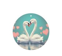 Phayah Ambientador de coche con aroma a lavanda The Swan In Love, forma redonda, para colgar, tarjeta perfumada, 4 piezas para cajones de armario de automóviles