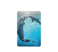 Phayah Ambientador de coche con aroma a lavanda Winter The Dolphin, tarjeta rectangular para colgar, tarjeta perfumada para colgar, 4 piezas para coches, armarios, zapatos