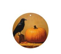 Phayah Ambientador de coche con aroma a lavanda y calabaza, diseño de mirlo, tarjeta colgante con forma redonda, 4 unidades, para cajones de armario de automóviles