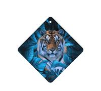 Phayah Ambientador de coche con aroma a lavanda y fauna africana silvestre con diseño de tigre, tarjeta cuadrada para colgar, tarjeta perfumada para colgar, 4 piezas para coches, armarios, zapatos