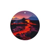Phayah Ambientador de coche con aroma a lavanda y fuego de lava, tarjeta de forma redonda, para colgar, 4 unidades, para cajones de armario de automóviles