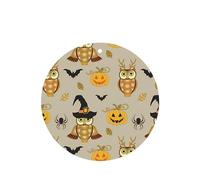 Phayah Ambientador de coche con aroma de calabaza y búho de Halloween, aroma de lavanda, tarjeta de forma redonda, para colgar, tarjeta perfumada, 4 unidades, para coche, armario, cajón, eliminar