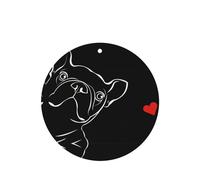 Phayah Ambientador de coche con aroma de perro bulldog francés, aroma de lavanda, tarjeta de forma redonda, para colgar, tarjeta perfumada, 4 piezas para coches, armario, cajón, eliminar
