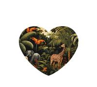 Phayah Ambientador de coche con diseño de animales en la selva tropical, aroma a lavanda, tarjeta con forma de corazón, para colgar, 4 unidades, para cajones de armario de automóviles