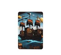 Phayah Ambientador de coche con diseño de barco pirata de dibujos animados, aroma a lavanda, tarjeta rectangular para colgar, tarjeta perfumada, 4 piezas para cajones de armario de automóviles