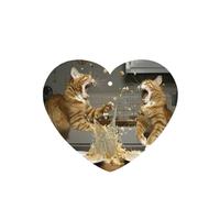 Phayah Ambientador de coche con diseño de batalla de gato, aroma a lavanda, tarjeta con forma de corazón, tarjeta perfumada para colgar, 4 piezas para cajones de armario de automóviles