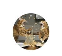Phayah Ambientador de coche con diseño de batalla de gato, aroma a lavanda, tarjeta de forma redonda, para colgar, tarjeta perfumada, 4 piezas para cajones de armario de automóviles