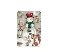 Phayah Ambientador de coche con diseño de búho de pie sobre muñeco de nieve, aroma a lavanda, tarjeta rectangular para colgar, tarjeta perfumada para colgar, 6 piezas para coches, armario, cajón