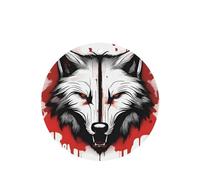Phayah Ambientador de coche con diseño de cabeza de lobo rojo sangre, aroma a lavanda, tarjeta de forma redonda, para colgar, tarjeta perfumada, 6 piezas para coches, armarios, zapatos