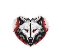 Phayah Ambientador de coche con diseño de cabeza de lobo rojo sangre, aroma de lavanda, tarjeta con forma de corazón, tarjeta perfumada colgante, 6 piezas para coches, armario, zapatos