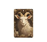 Phayah Ambientador de coche con diseño de cabra en una flor, aroma a lavanda, tarjeta rectangular para colgar, tarjeta perfumada, 6 piezas para coches, armario, zapatos