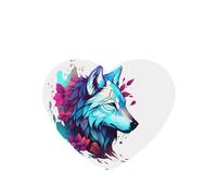 Phayah Ambientador de coche con diseño de cara lateral de lobo, aroma de lavanda, tarjeta con forma de corazón, tarjeta perfumada para colgar, 4 piezas para cajones de armario de automóviles