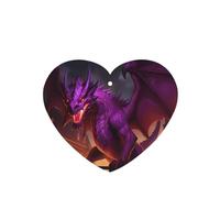 Phayah Ambientador de coche con diseño de dragón inferno morado con aroma a lavanda, tarjeta con forma de corazón para colgar, tarjeta perfumada para colgar, 6 piezas para cajones de armario de