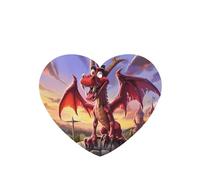 Phayah Ambientador de coche con diseño de dragón rojo de dibujos animados con aroma a lavanda, tarjeta con forma de corazón para colgar, tarjeta perfumada para colgar, 4 piezas para cajones de armario