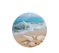 Phayah Ambientador de coche con diseño de estrella de mar de concha de mar, aroma de lavanda, forma redonda, tarjeta perfumada colgante, 4 piezas para coches, armarios, zapatos
