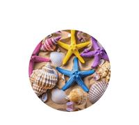 Phayah Ambientador de coche con diseño de estrella de mar de playa, aroma a lavanda, tarjeta de forma redonda, para colgar, 4 unidades, para cajones de armario de automóviles