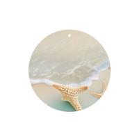 Phayah Ambientador de coche con diseño de estrella de mar de playa, aroma a lavanda, tarjeta de forma redonda, para colgar, 4 unidades, para cajones de armario de automóviles