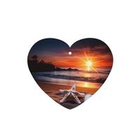 Phayah Ambientador de coche con diseño de estrella de mar de Sunset Beach, aroma a lavanda, tarjeta con forma de corazón, para colgar, 6 unidades, para cajones de armario de automóviles