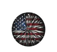 Phayah Ambientador de coche con diseño de fuegos artificiales con diseño de bandera americana, aroma a lavanda, tarjeta de forma redonda, para colgar, tarjeta perfumada, 6 piezas para coches, armario