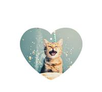 Phayah Ambientador de coche con diseño de gato de batalla con aroma a lavanda, tarjeta en forma de corazón, tarjeta perfumada colgante, 6 piezas para cajones de armario de automóviles