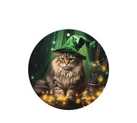 Phayah Ambientador de coche con diseño de gato en sombrero de bruja con aroma a lavanda, tarjeta de forma redonda, para colgar, tarjeta perfumada, 6 piezas para cajones de armario de automóviles