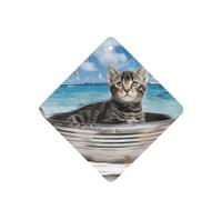 Phayah Ambientador de coche con diseño de gato en un lavabo, aroma a lavanda, tarjeta cuadrada para colgar, tarjeta perfumada, 6 piezas para cajones de armario de automóviles