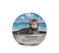 Phayah Ambientador de coche con diseño de gato en un lavabo, aroma a lavanda, tarjeta de forma redonda, para colgar, tarjeta perfumada, 6 piezas para cajones de armario de automóviles