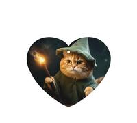 Phayah Ambientador de coche con diseño de gato mago con aroma a lavanda, tarjeta en forma de corazón, tarjeta perfumada para colgar, 4 piezas para cajones de armario de automóviles