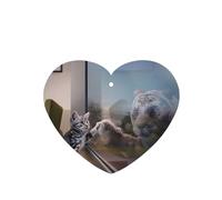 Phayah Ambientador de coche con diseño de gato y reflejo de tigre con aroma a lavanda, tarjeta con forma de corazón, tarjeta perfumada colgante, 6 piezas para coche, armario, cajón, eliminar