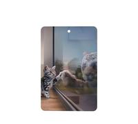 Phayah Ambientador de coche con diseño de gato y reflejo, diseño de tigre y animales, aroma a lavanda, tarjeta rectangular, para colgar, 4 unidades, para coche, armario, cajón, eliminar