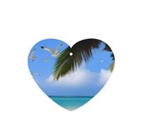 Phayah Ambientador de coche con diseño de gaviota de coco en la playa, aroma a lavanda, tarjeta con forma de corazón, tarjeta perfumada colgante, 4 piezas para coches, armario, zapatos