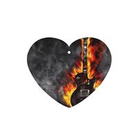 Phayah Ambientador de coche con diseño de guitarra ardiente con aroma a lavanda, tarjeta en forma de corazón, tarjeta perfumada colgante, 6 piezas para coches, armario, cajón, eliminar