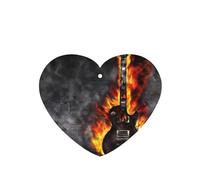 Phayah Ambientador de coche con diseño de guitarra ardiente con aroma a lavanda, tarjeta en forma de corazón, tarjeta perfumada colgante, 4 unidades, para coche, armario, cajón, eliminar